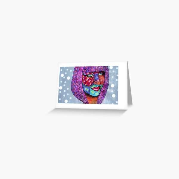 Funky Self Portrait Greeting Card