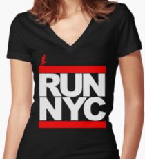 Run NYC Women's Fitted V-Neck T-Shirt