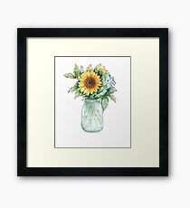 Sunshine Hippie Sunflower Vase - sunflower - Gift For Women | men Framed Print