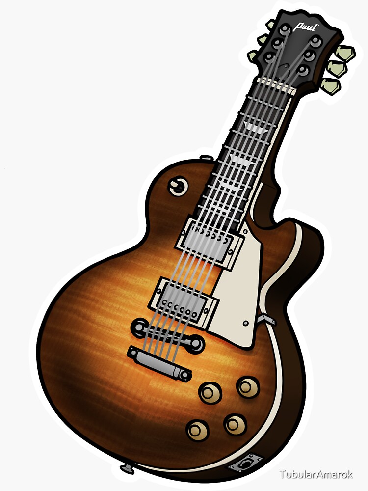 "Les Paul Flame Top" Sticker by TubularAmarok | Redbubble