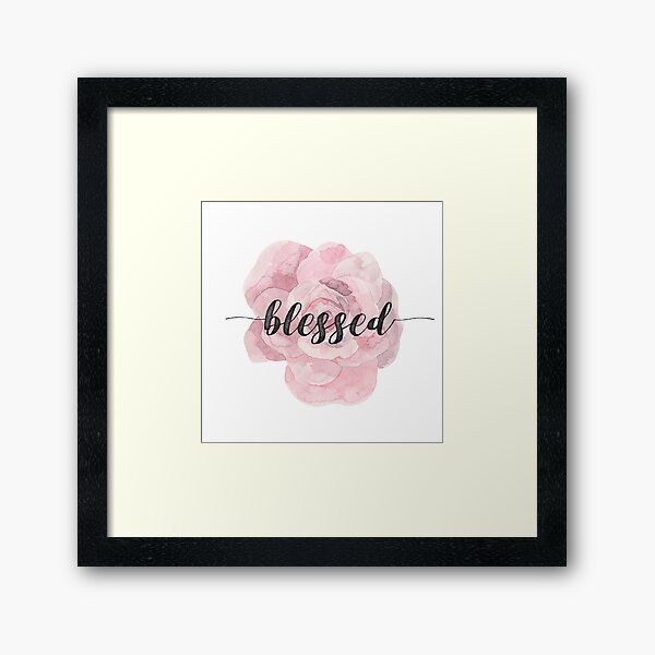 Christian Quote Watercolor Flower Framed Art Print