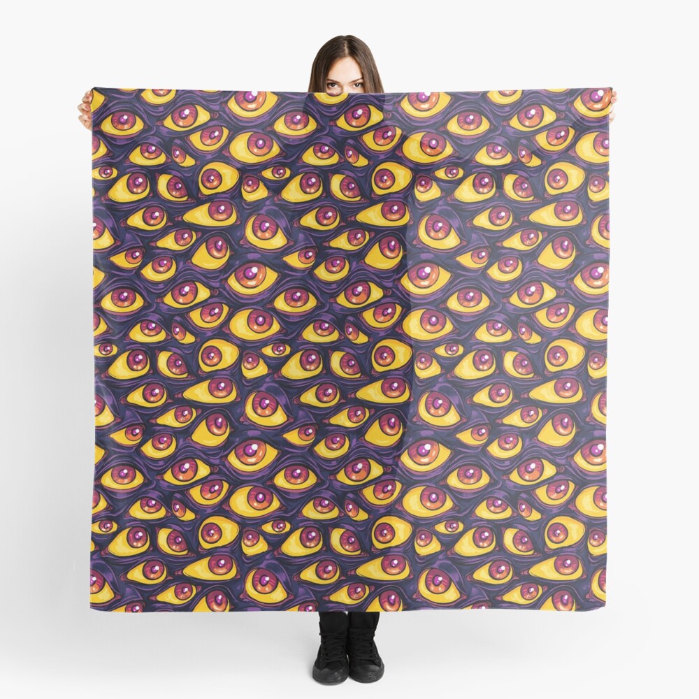 Wall of Eyes in Dark Purple Scarf