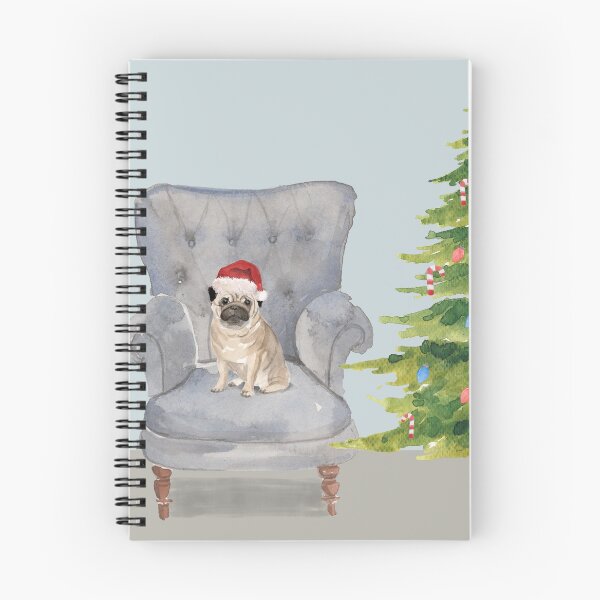 Item preview, Pug Christmas Tree Scene, Pug Christmas Art designed and sold by aleigh93.