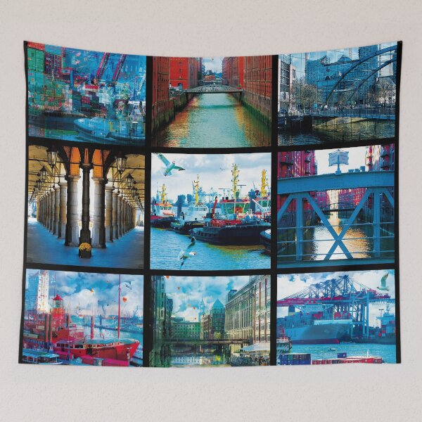Item preview, Fascination Hamburg harbor Speicherstadt Elphi Michel Collage 141 designed and sold by Margarita-Art.