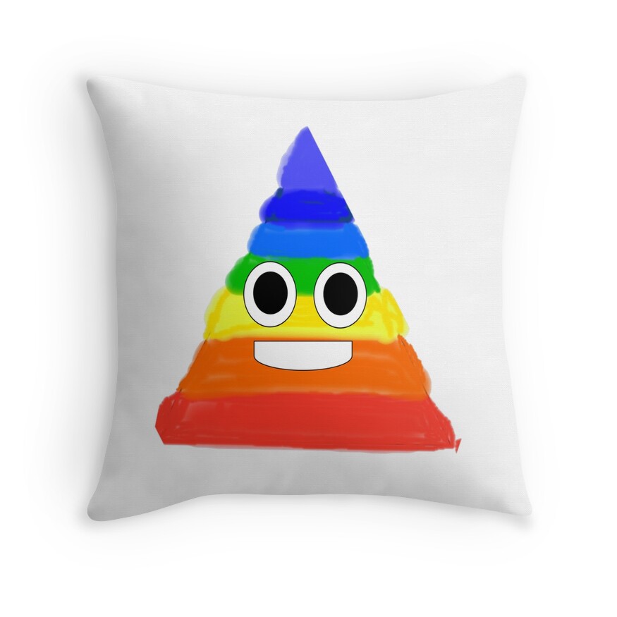 rainbow emoji cushion