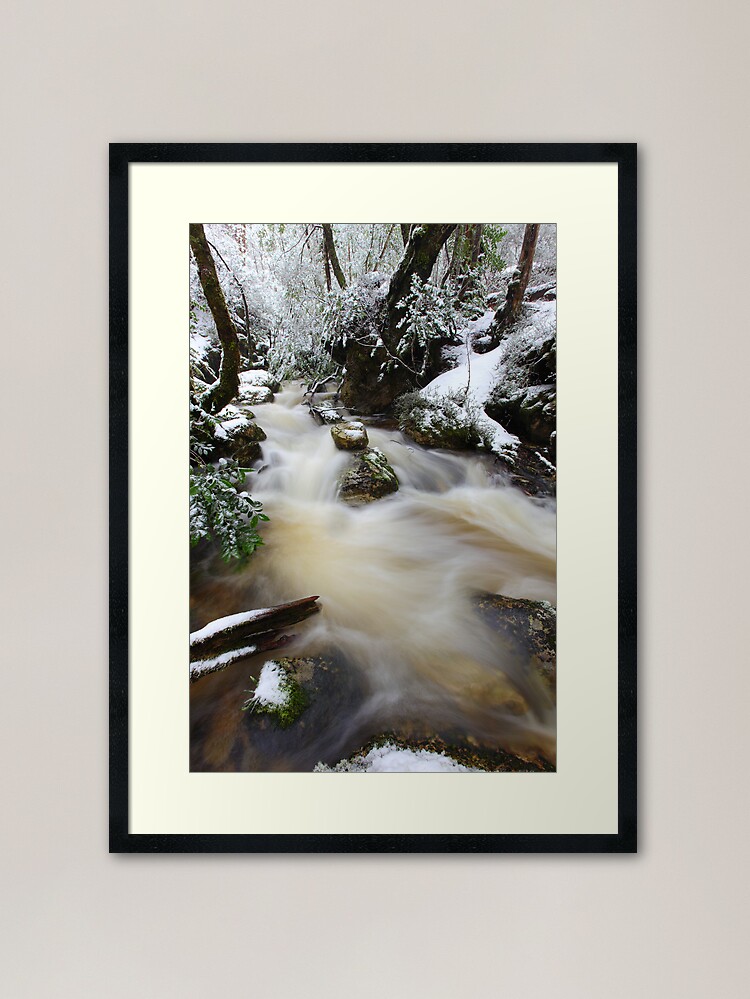 Framed Art Print, Winter at Crator Creek, Cradle Mountain National Park, Tasmania, Australia designed and sold by Michael Boniwell