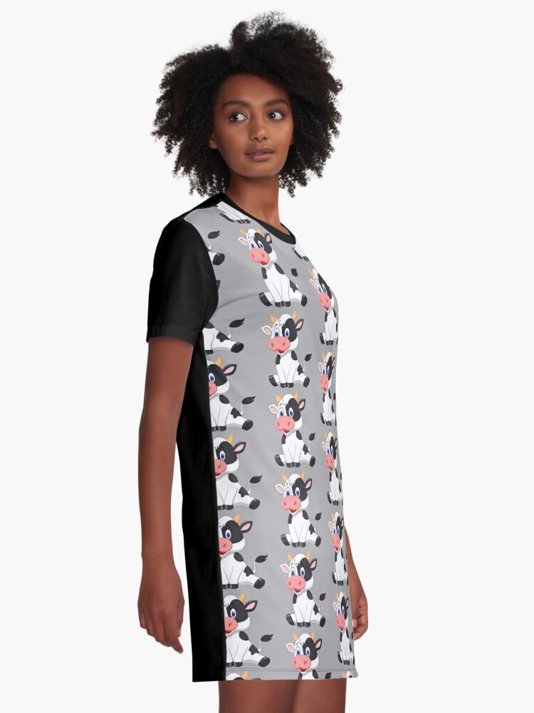 Cute Moo Moo Graphic T-Shirt Dress for Sale by Ange26