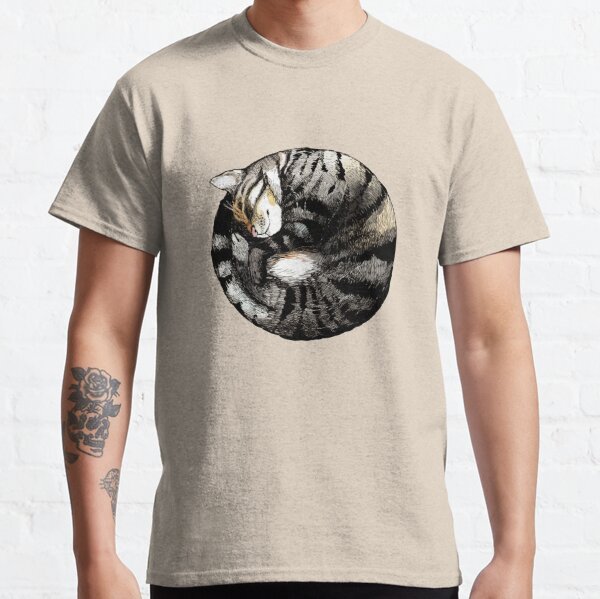 Tranquil Cat Sleeps in a Circle Classic T-Shirt