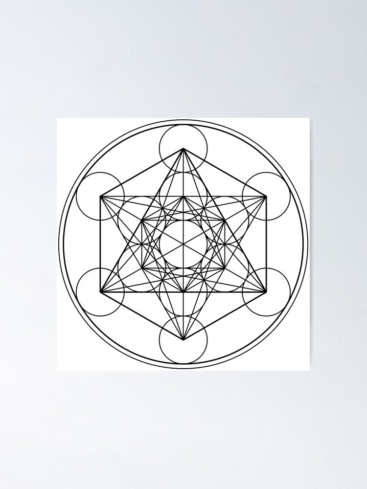 Metatron S Cube Circled Ink Poster By Sirdouglasfresh Redbubble