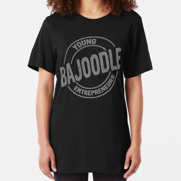 bajoodle logo grey on dark background Slim Fit T-Shirt