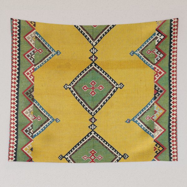 Item preview, Qashqai Green Yellow Antique Kilim designed and sold by Vicky Brago-Mitchell®.