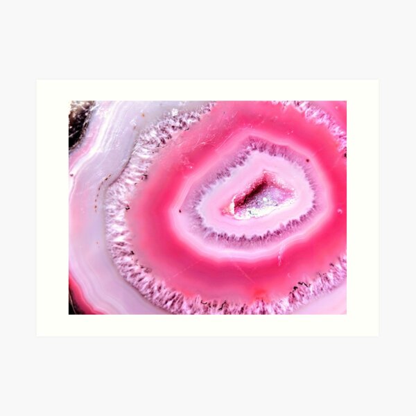 “Hot Pink Geode Quartz Crystal " Art Print by newburyboutique | Redbubble