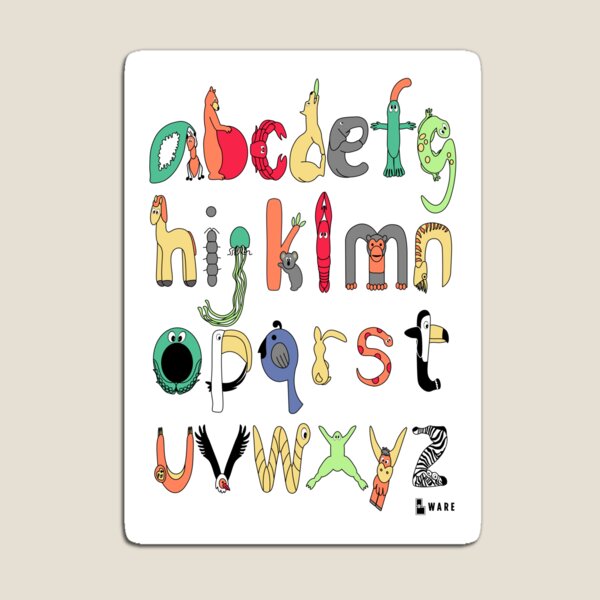 Lowecase English Animal Alphabet Magnet