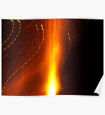 Light waves dancing around the flames of a fire-cracker Poster
