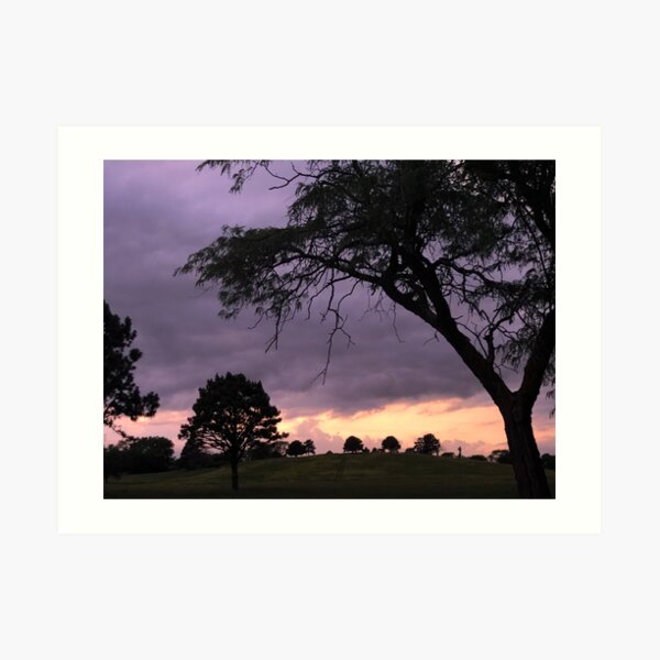 Nebraska Sunset Over Tree Hill Art Print