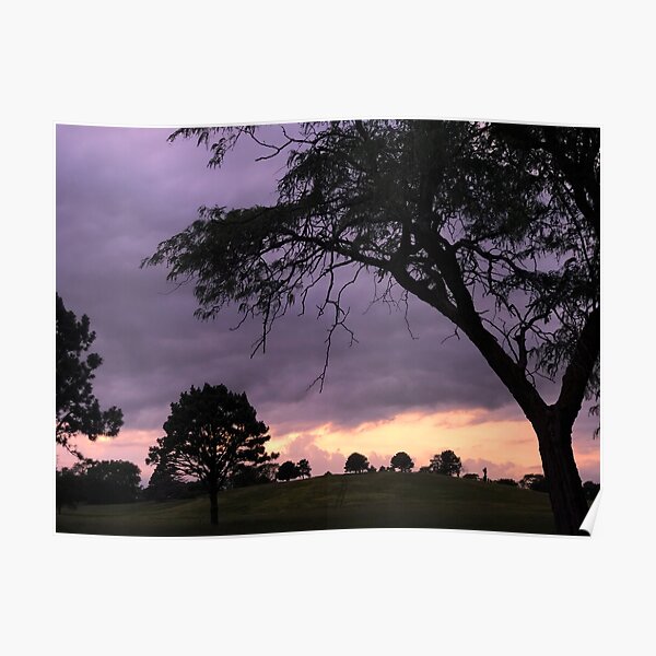 Nebraska Sunset Over Tree Hill Poster