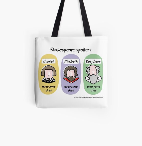 Shakespeare spoilers All Over Print Tote Bag