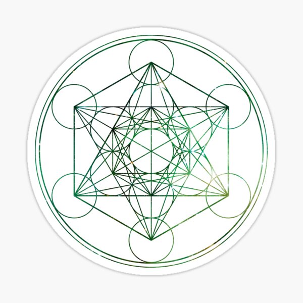 Metatron's Hidden Eye [Green Stars] [Circled] Sticker