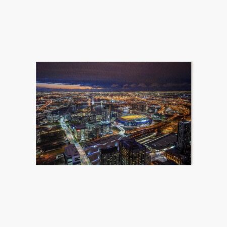Melbourne at Night Art Board Print