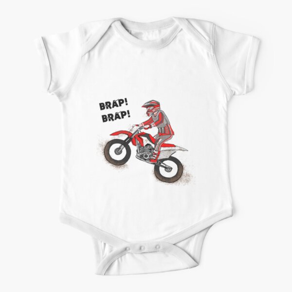 Brap Brap Motorbike Dirtbike Cartoon Short Sleeve Baby One-Piece