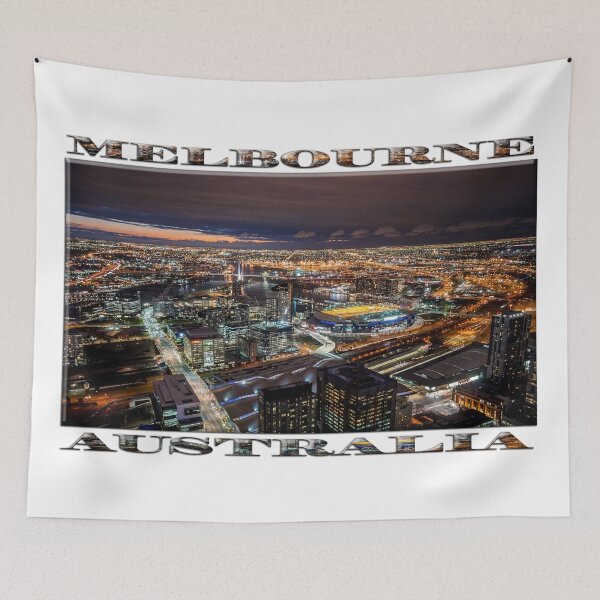 Item preview, Melbourne at Night (widescreen poster on white) designed and sold by Ray's Photos & Art.