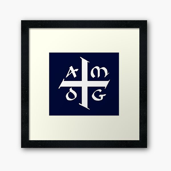 AMDG Jesuit Catholic Cross - Ad Majorem Dei Gloriam Framed Art Print