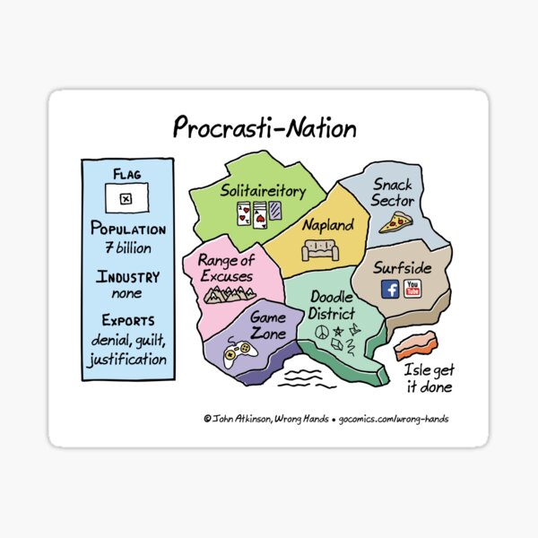 Procrasti-Nation Sticker