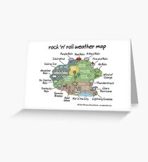 rock 'n' roll weather map Greeting Card