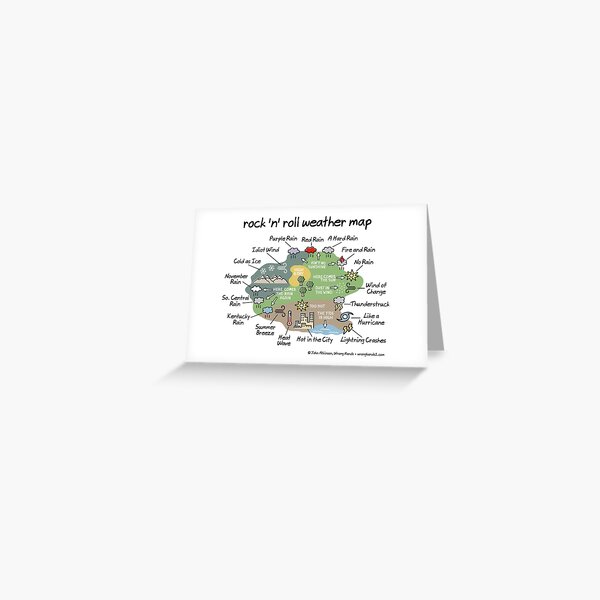 Item preview, rock 'n' roll weather map designed and sold by WrongHands.