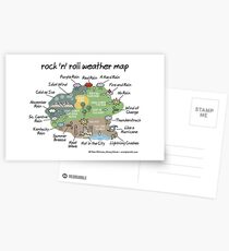 rock 'n' roll weather map Postcards