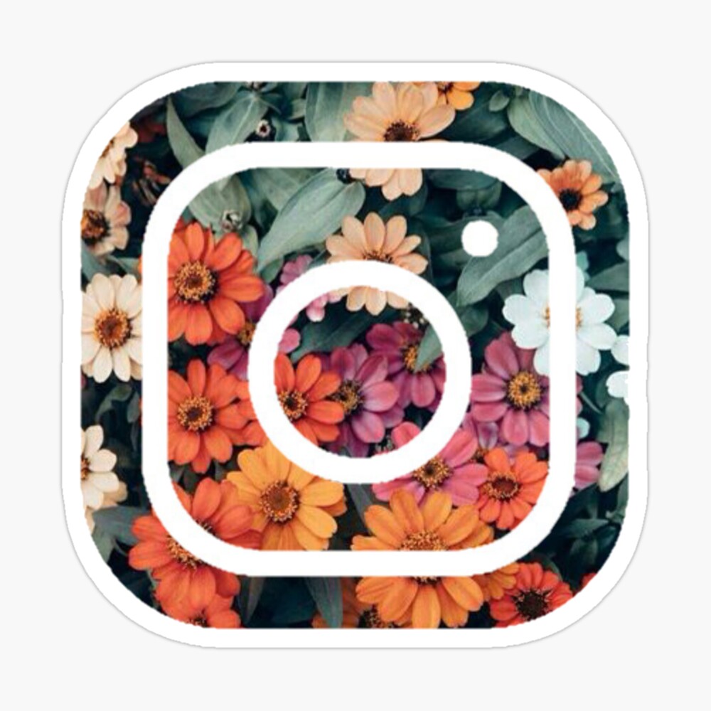 Floral Instagram Logo Greeting Card By Manzae Redbubble