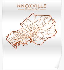 Knoxville Tennessee Modern und Retro-minimalistischen Stadtplan Poster
