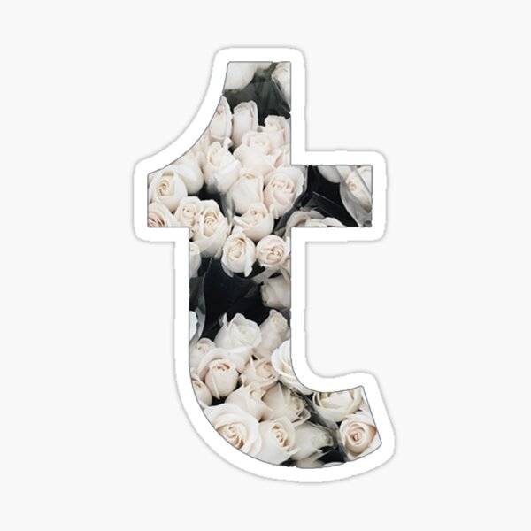 "White Floral Tumblr Logo" Sticker by manzae | Redbubble