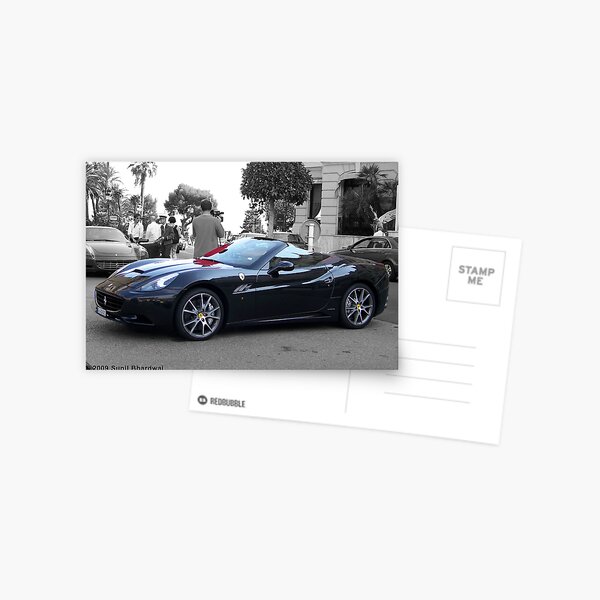 Black Ferrari California Postcard