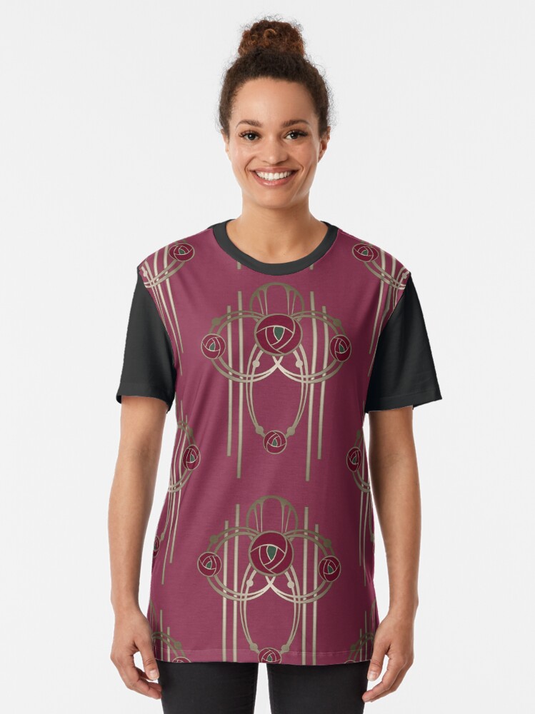 Alternate view of Art Nouveau Rose Gold Graphic T-Shirt