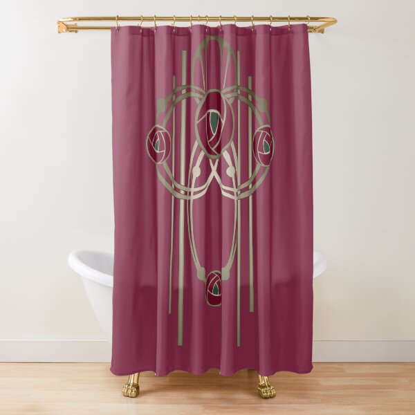 Art Nouveau Rose Gold Shower Curtain