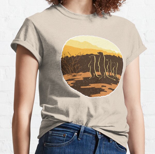 Meerkat Sunset Desert Scene Classic T-Shirt