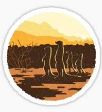 Meerkat Sunset Desert Scene Sticker