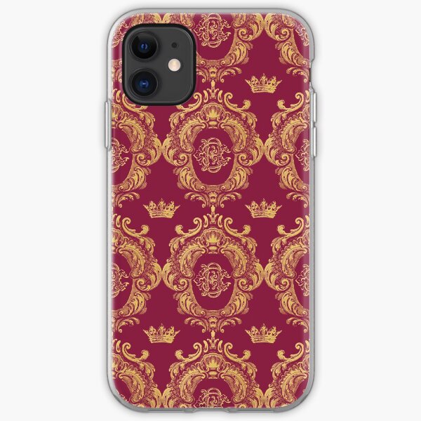 Castlefield Monogram Crest Red & Gold iPhone Soft Case