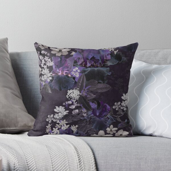 Lalia Dark Floral Throw Pillow