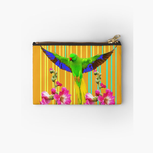 Item preview, GREEN-BLUE PARROT & PINK FLOWERS designed and sold by sharlesart.