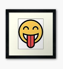 Lámina enmarcada Smiley Face Big Tongue Out