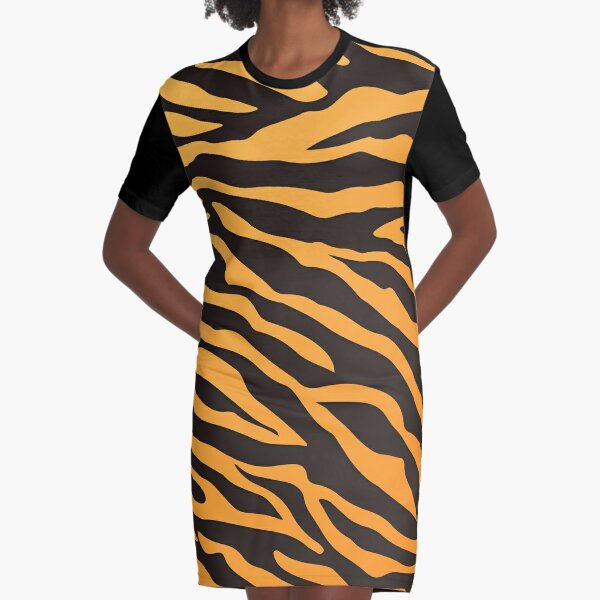 orange and black leopard print dress