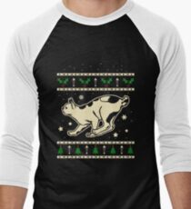 Christmas Japanese Bobtail Cat Gift Men's Baseball ¾ T-Shirt