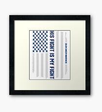 His Fight American Flag Colorectal Bowel Colon Cancer Awareness Framed Print