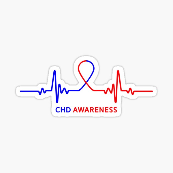  Small Red & Blue Ribbon Decals for Congenital Heart Awareness  - Use on Your Helmet or Vehicle - Perfect for Support Groups, Events and  Fundraising (1 Decal - Retail)