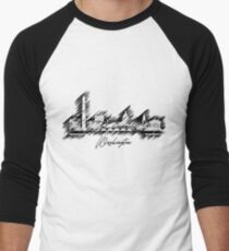 Washington graphic scribble skyline Men's Baseball ¾ T-Shirt