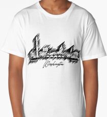 Washington graphic scribble skyline Long T-Shirt
