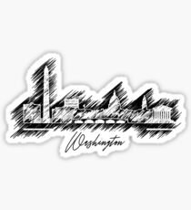 Grafische Gekritzelskyline Washingtons Sticker