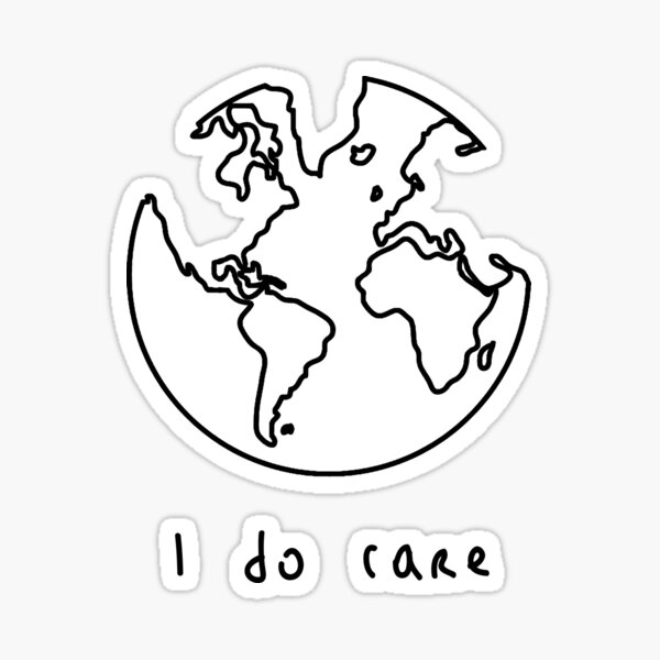 I Do Care - Earth - Minimalist Sticker